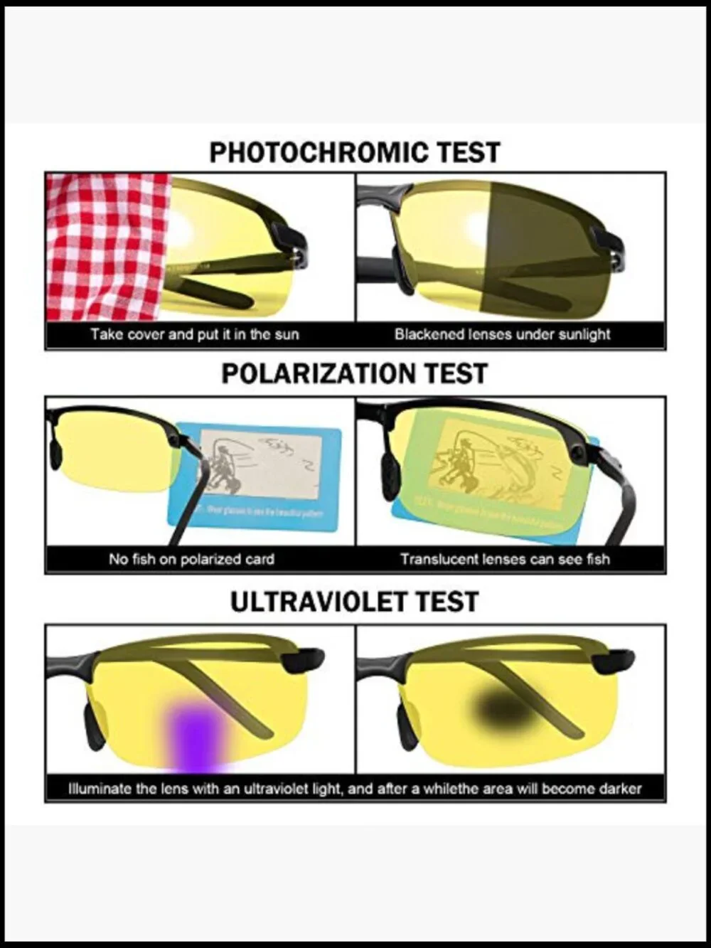 Polarized Photochromic Sunglasses UV400 Lightweight Sport Cycling Driving